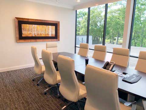 Interior photo of the firm's conference room