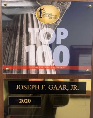 The National Trial Lawyers | Top 100 | Top 100 | Civil Plaintiff Lawyers | Joseph F. Gaar, JR. | 2020
